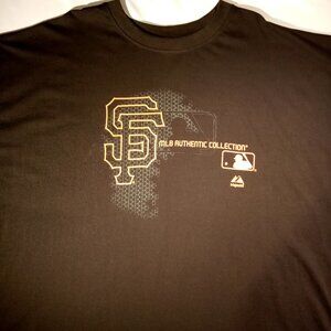 San Francisco GIANTS  MLB Baseball Shirt  sz 5X  Big & Tall  Majestic  Black NEW